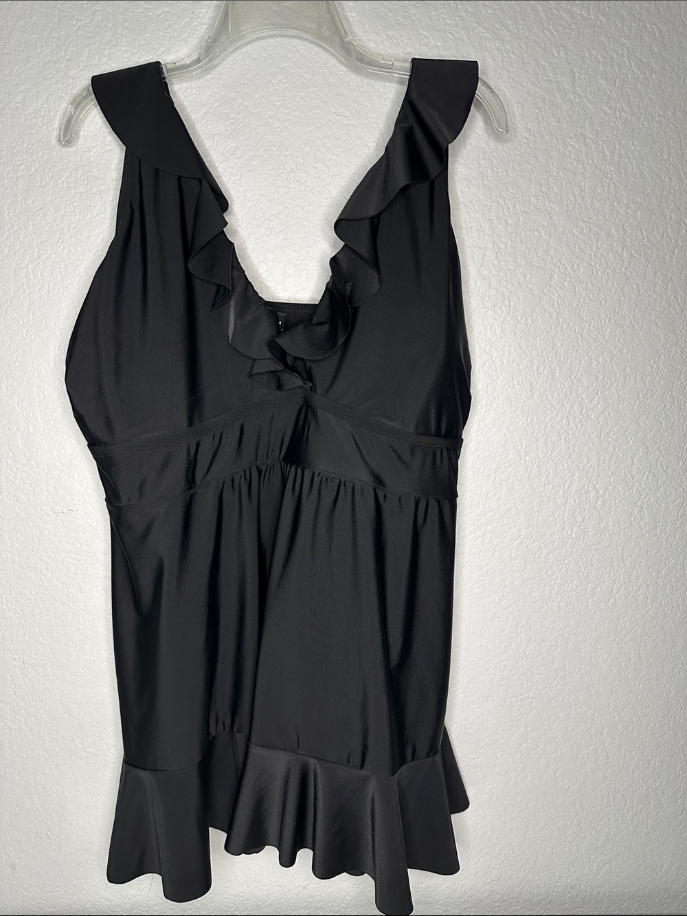 Torrid Black Flattering Swimsuit with Ruffle Trim 3X